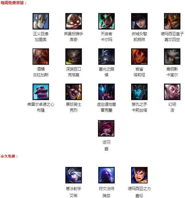 lol7月14日周免英雄更新2017 lol周免英雄查询7.14