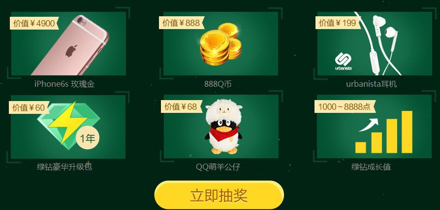 开年费QQ绿钻最高领8888成长值活动