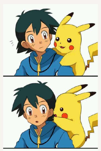 邪恶漫画：感情深厚的小智与皮卡丘