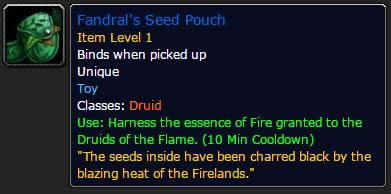 满大街的火猫 wow6.1新道具范达尔的种子袋